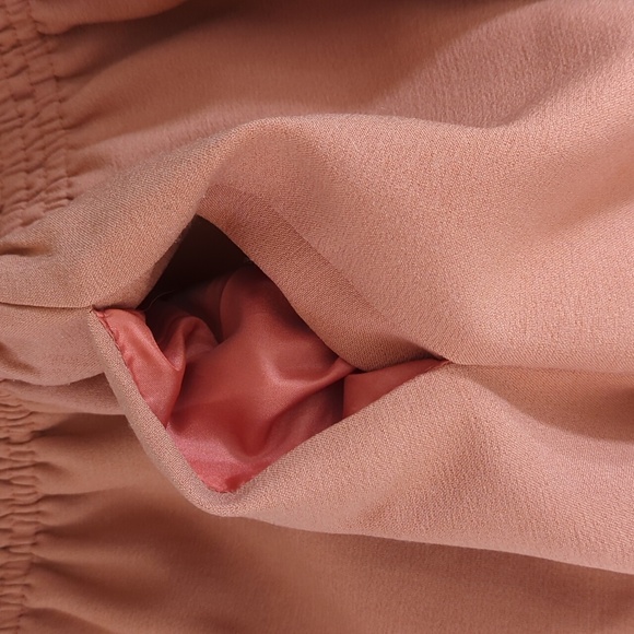 Anthropologie Comme Toi Rust Cinched Elastic Waist Lined Mini Skirt Size Small - Picture 3 of 6